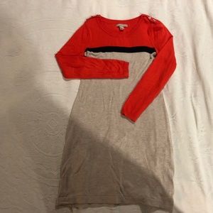 Banana Republic orange and beige shift dress